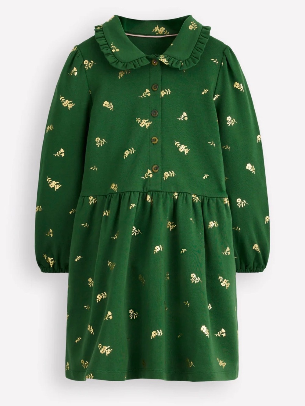 Mini Boden Cosy Jersey Shirt Dress Green Size 4-5Y NWT IN PACKAGE
